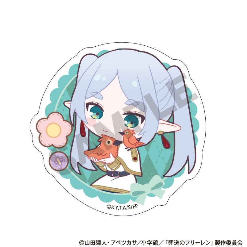 葬送のフリーレン アクリルクリップ フリーレン 隕鉄鳥 ぬいぐるみ抱っこ ("Frieren: Beyond Journey's End" Acrylic Clip Frieren Stille Plush Hugging)