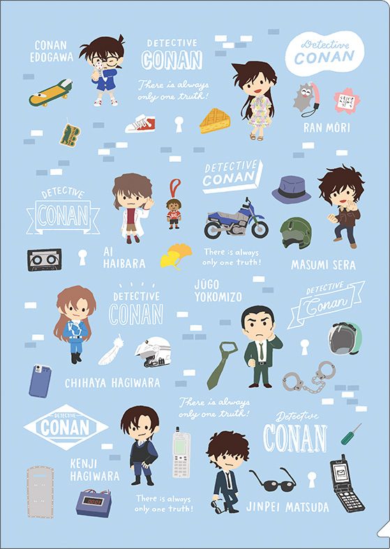 名探偵コナン クリアファイル ゆるパレット F柄 ("Detective Conan" Clear File Yuru Pallet F Pattern)