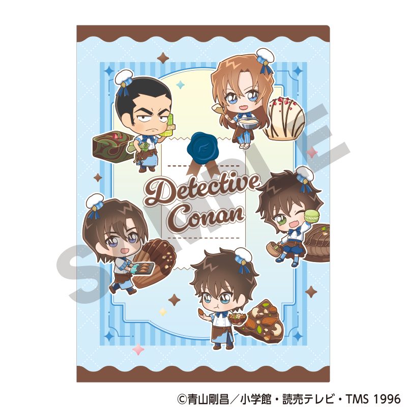 名探偵コナン シングルクリアファイル ブルー きゃらペコ ショコラティエ ("Detective Conan" Single Clear File Blue Chara Peko Chocolatier)