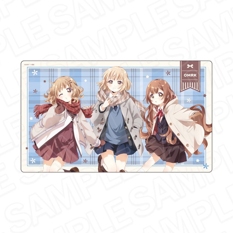 大室家 ラバーデスクマット 撫子&櫻子&花子 マフラーVer. ("Ohmuroke" Rubber Desk Mat Nadeshiko & Sakurako & Hanako Muffler Ver.)