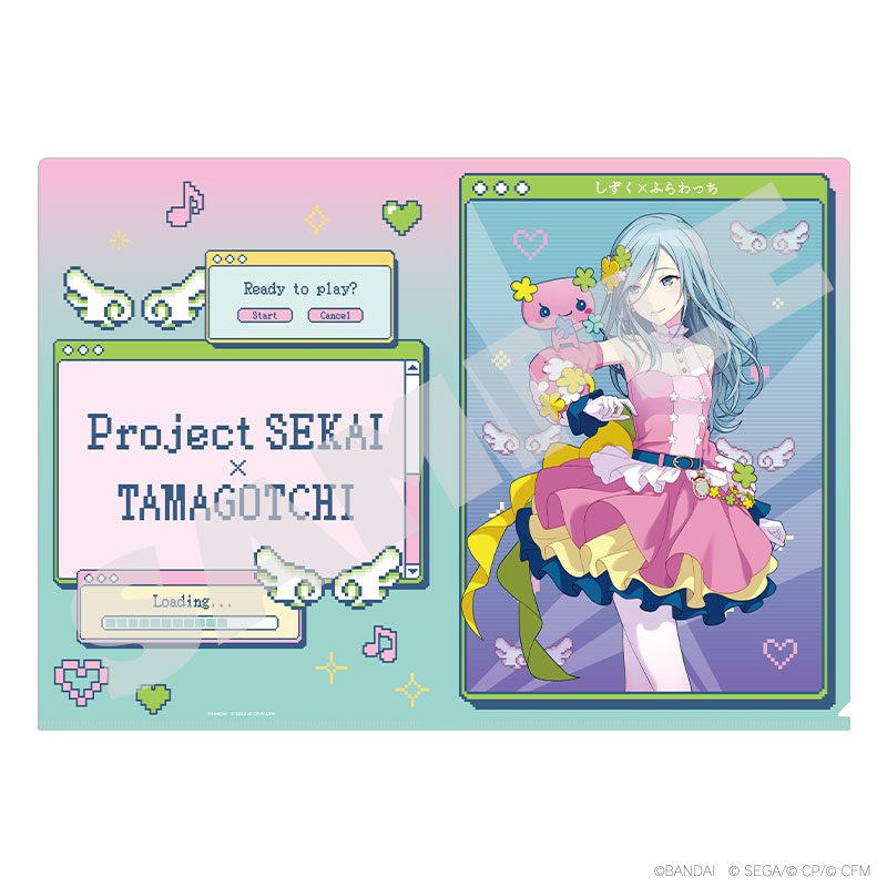 プロジェクトセカイ カラフルステージ! feat. 初音ミク×たまごっち クリアファイル 日野森雫×ふらわっち ("Project SEKAI Colorful Stage! feat. Hatsune Miku" x "Tamagotchi" Clear File Hinomori Shizuku x Furawatchi)