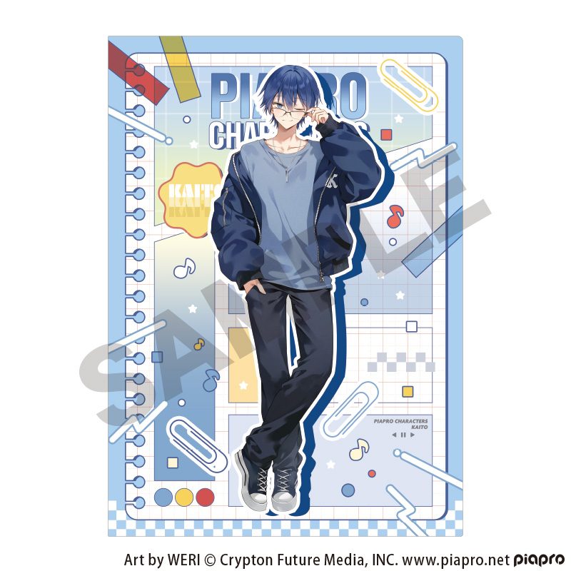 初音ミク シングルクリアファイル KAITO メガネスタイル (Hatsune Miku Single Clear File KAITO Glasses Style)