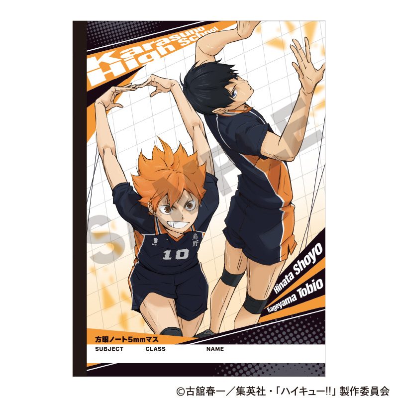 ハイキュー!! B5方眼ノート 烏野高校 ("Haikyu!!" B5 Grid Notebook Karasuno High School)