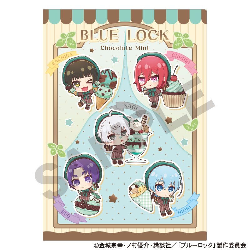 ブルーロック シングルクリアファイル イエロー きゃらペコチョコミント ("Blue Lock" Single Clear File Yellow Chara Peko Chocolate Mint)