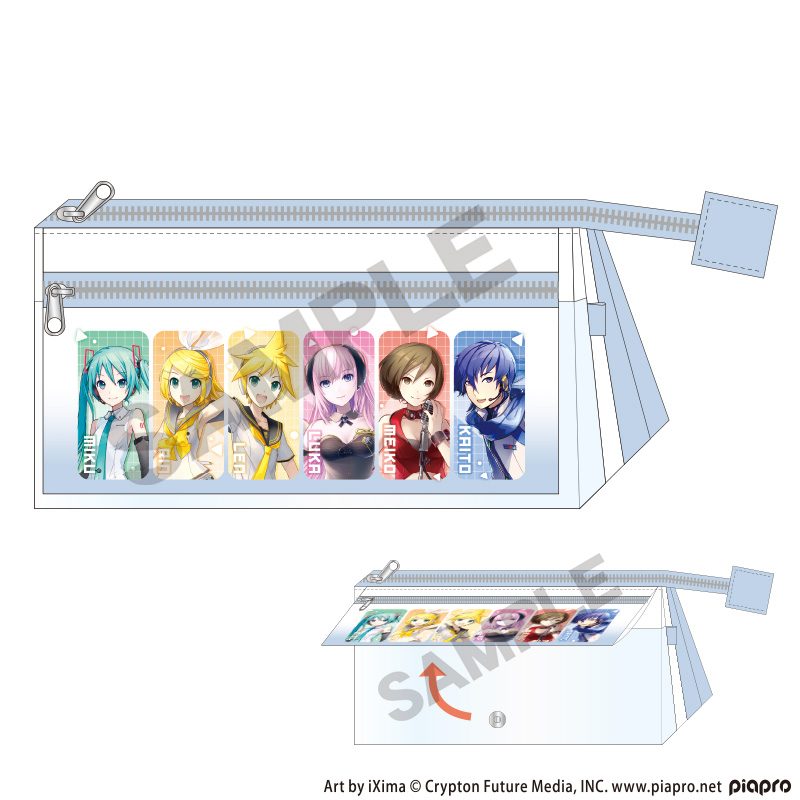 初音ミク フラップポケットペンケース ブルー (Hatsune Miku Flap Pocket Pen Case Blue)