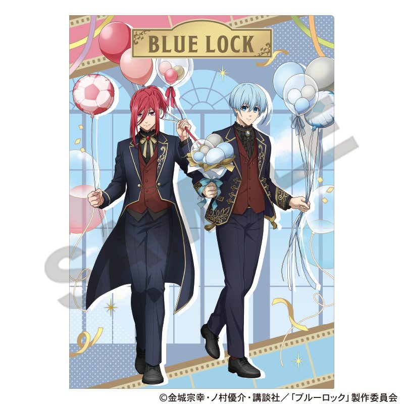 ブルーロック シングルクリアファイル 千切&氷織 バルーン ("Blue Lock" Single Clear File Chigiri & Hiori Balloon)