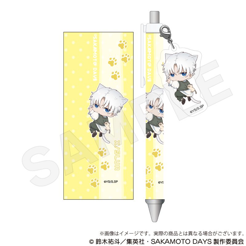 SAKAMOTO DAYS チャーム付きボールペン ひっつきにゃんVer. X(スラー) ("Sakamoto Days" Ballpoint Pen with Charm Hittsuki Nyan Ver. X (Slur))