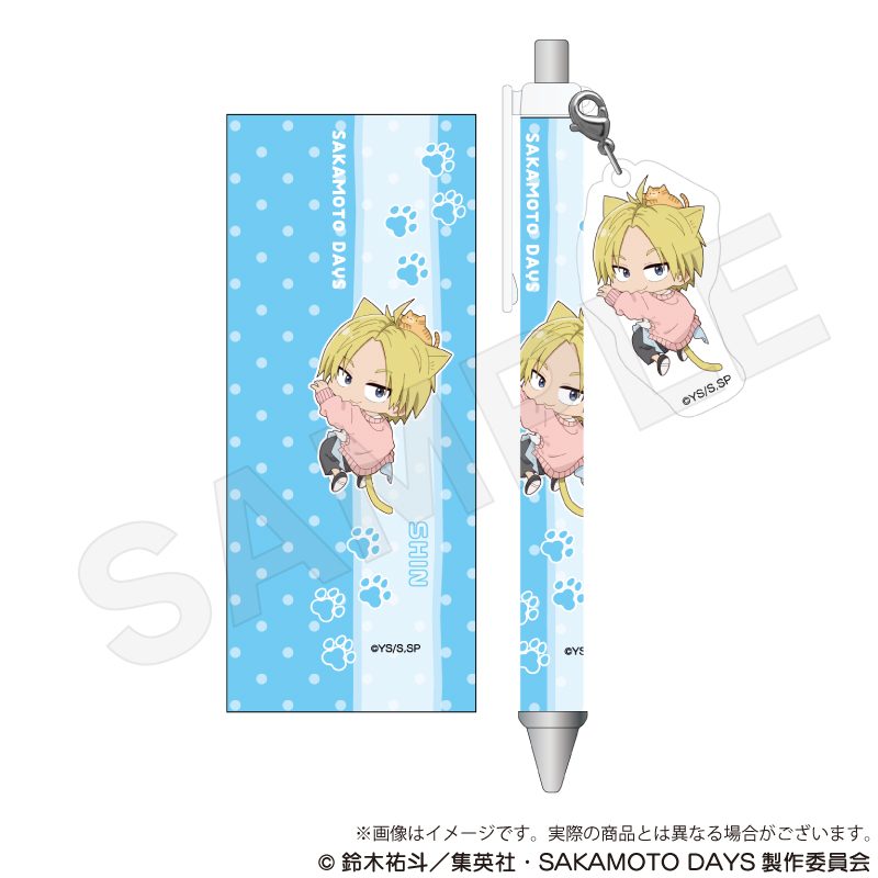 SAKAMOTO DAYS チャーム付きボールペン ひっつきにゃんVer. 朝倉シン ("Sakamoto Days" Ballpoint Pen with Charm Hittsuki Nyan Ver. Asakura Shin)