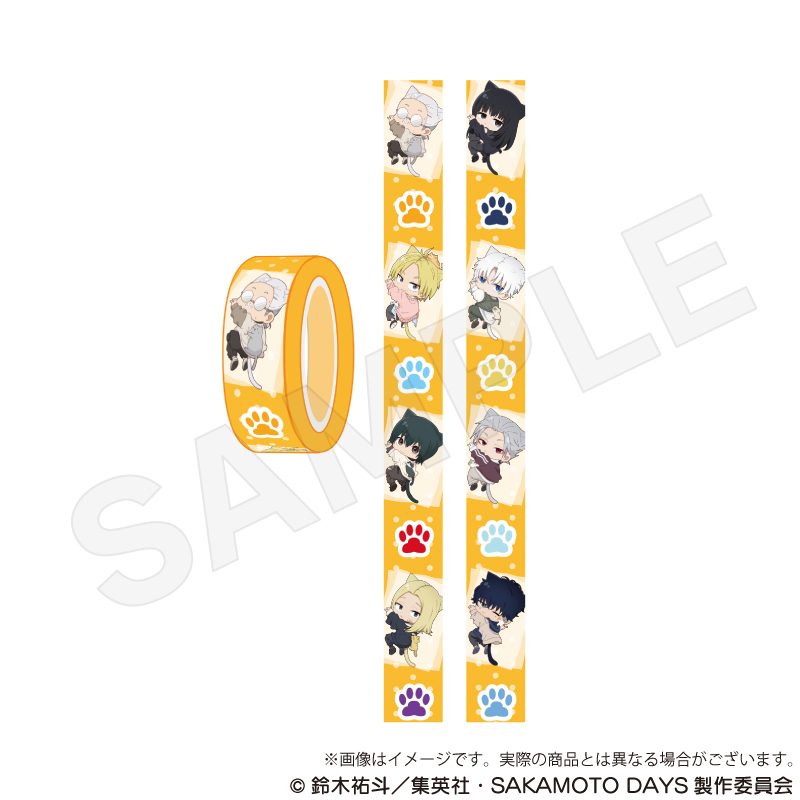 SAKAMOTO DAYS マスキングテープ ひっつきにゃんVer. ("Sakamoto Days" Masking Tape Hittsuki Nyan Ver.)