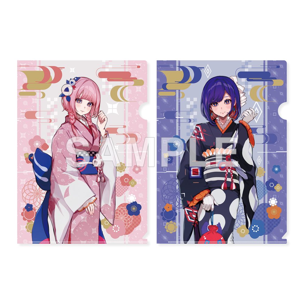 神椿市建設中。 クリアファイルセット 化歩&狸眼 Kimono Ver. ("KAMITSUBAKI CITY UNDER CONSTRUCTION" Clear File Set Kafu & Rime Kimono Ver.)
