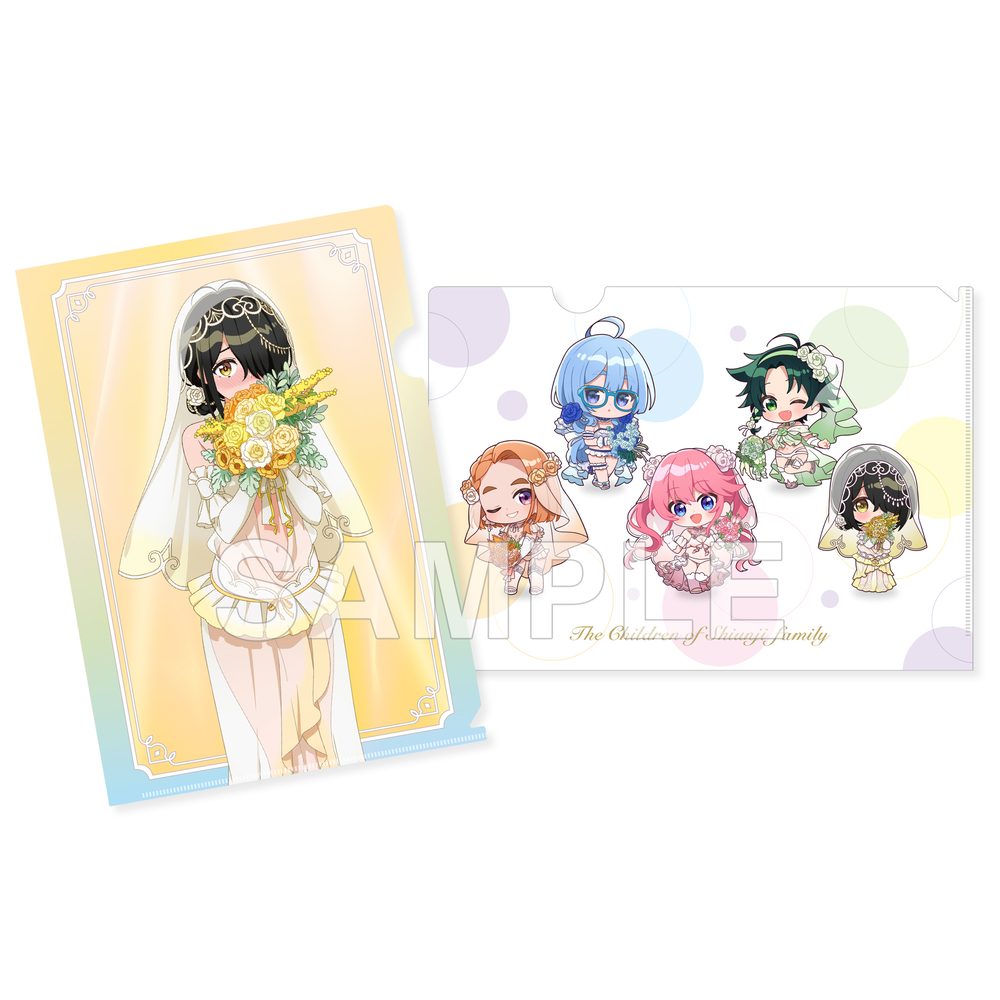 紫雲寺家の子供たち クリアファイルセット ことの&ミニキャラ集合 ウェディングビキニVer. ("The Shiunji Family Children" Clear File Set Kotono & Mini Character Group Wedding Bikini Ver.)