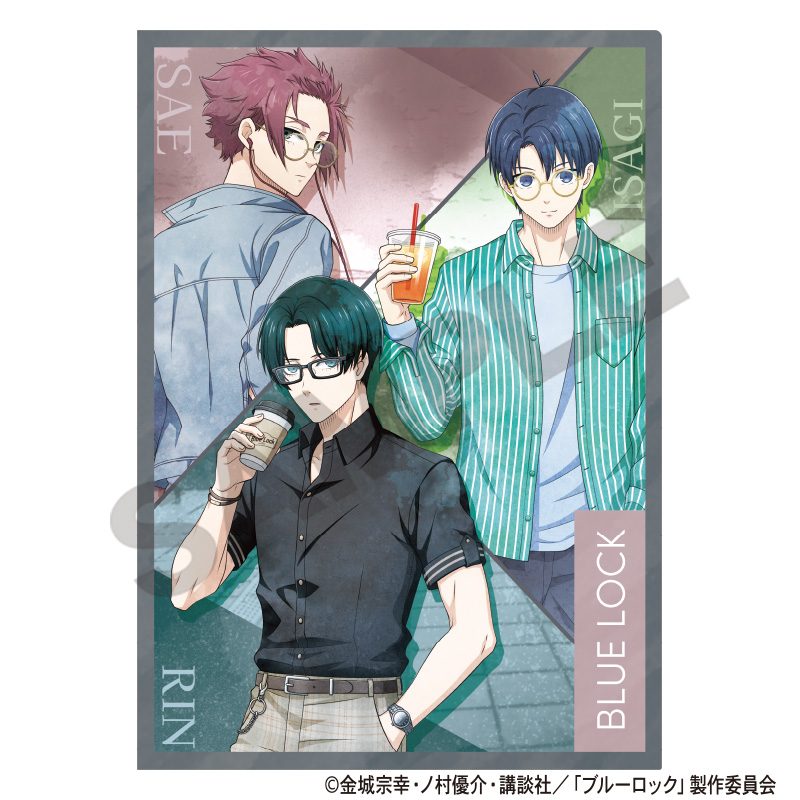ブルーロック シングルクリアファイル グレー 休日メガネ ニュアンスカラー ("Blue Lock" Single Clear File Gray Holiday Glasses Nuance Color)