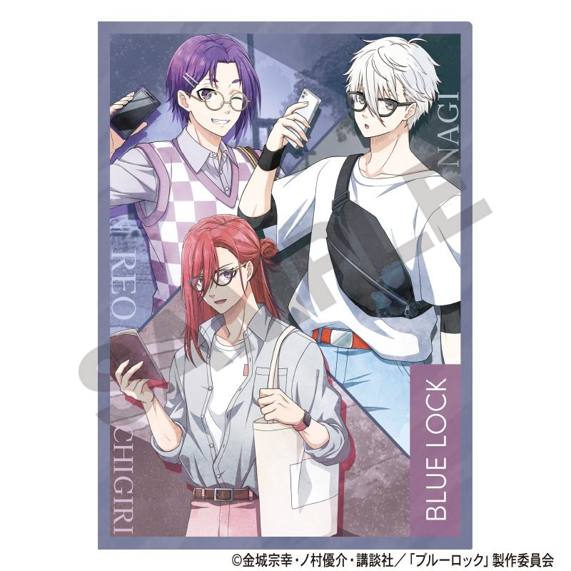 ブルーロック シングルクリアファイル パープル 休日メガネ ニュアンスカラー ("Blue Lock" Single Clear File Purple Holiday Glasses Nuance Color)