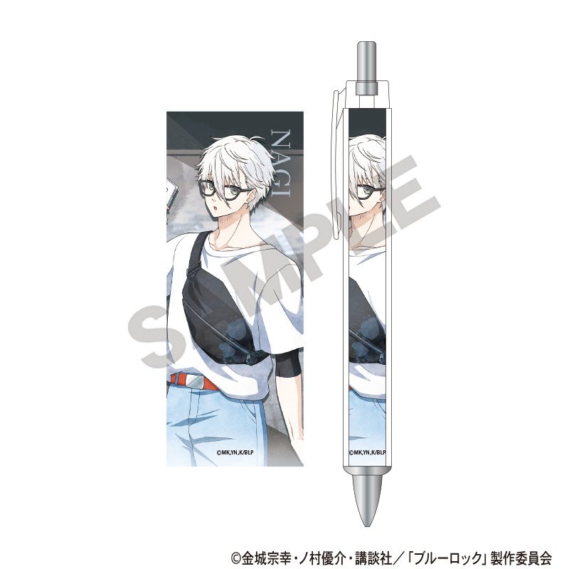 ブルーロック 太軸シャープ 凪誠士郎 休日メガネ ニュアンスカラー ("Blue Lock" Mechanical Pencil Nagi Seishiro Holiday Glasses Nuance Color)