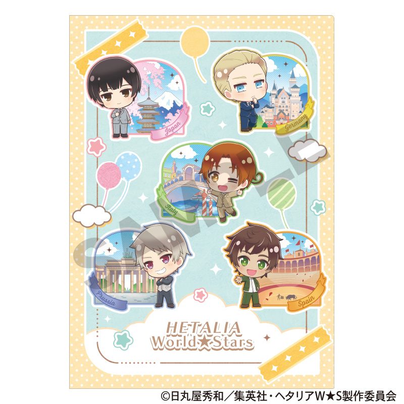 ヘタリア World☆Stars シングルクリアファイル イエロー ちまにわ ("Hetalia World Stars" Single Clear File Yellow Chimaniwa)