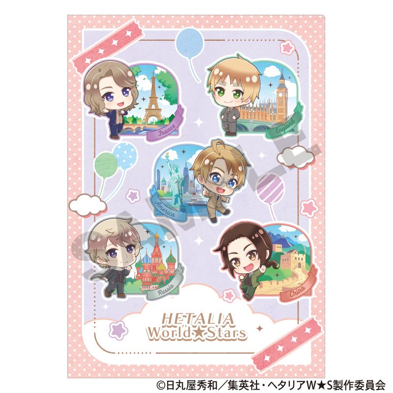 ヘタリア World☆Stars シングルクリアファイル ピンク ちまにわ ("Hetalia World Stars" Single Clear File Pink Chimaniwa)