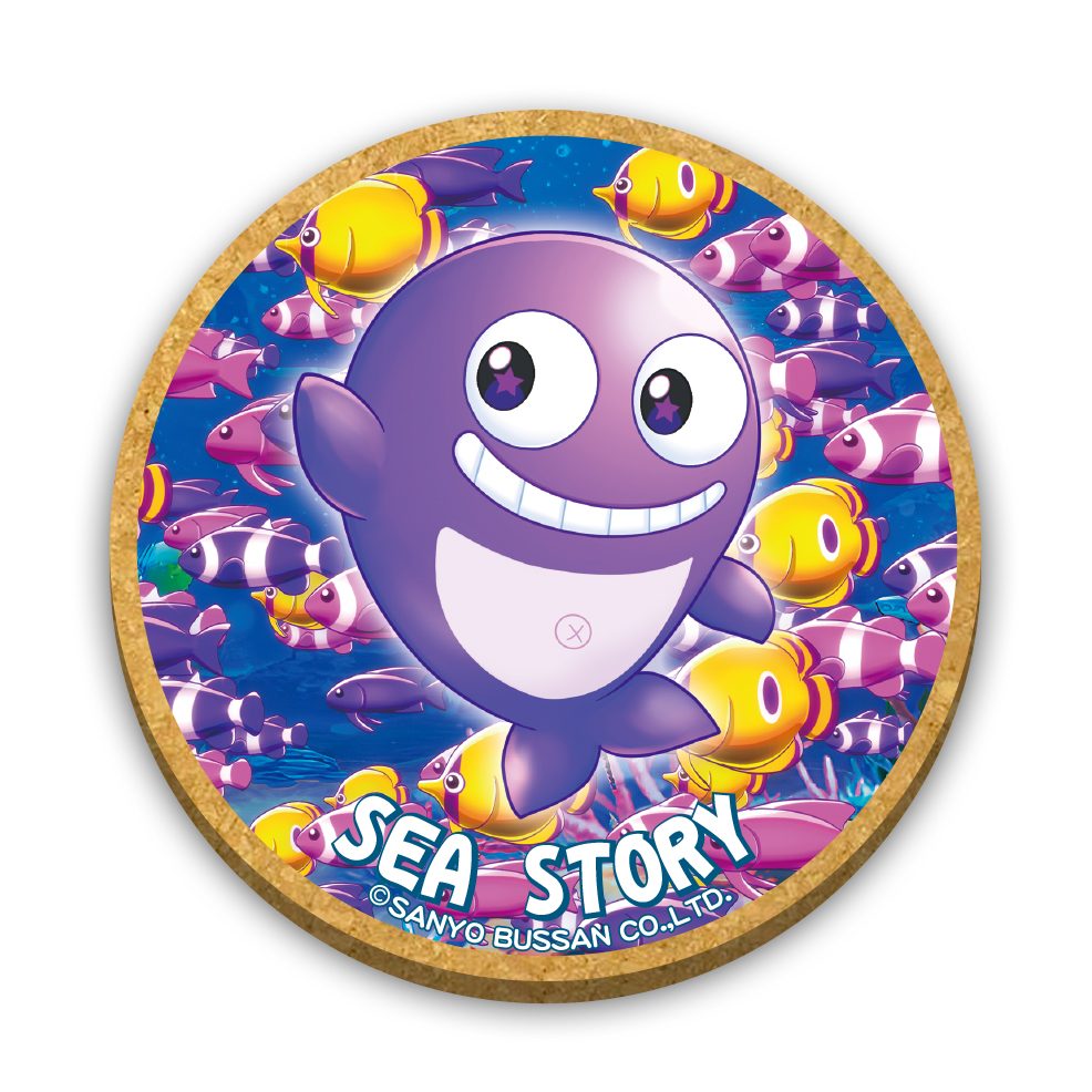 海物語 木製コースター クジラッキー (Sea Story Wooden Coaster Kujilucky)
