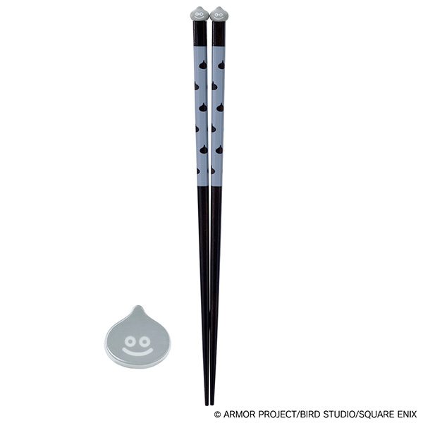 ドラゴンクエスト スマイルスライム 和シリーズ お箸&箸置きセット グレー ("Dragon Quest" Smile Slime Japanese Series Chopsticks & Chopstick Rest Set Gray)