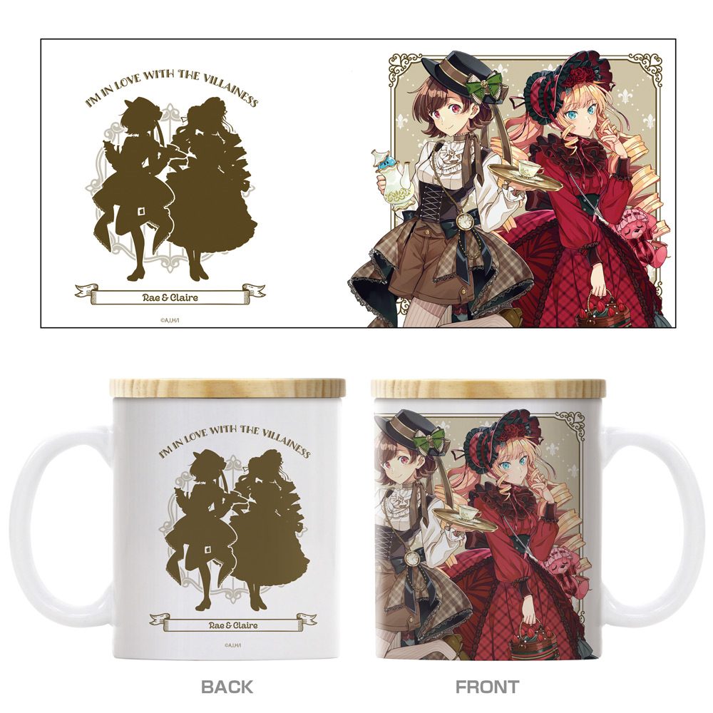 私の推しは悪役令嬢。 描き下ろし レイ&クレア フタ付きフルカラーマグカップ アフタヌーンティーVer. ("I'm in Love with the Villainess" Original Illustration Rae & Claire Full Color Mug with Lid Afternoon Tea Ver.)