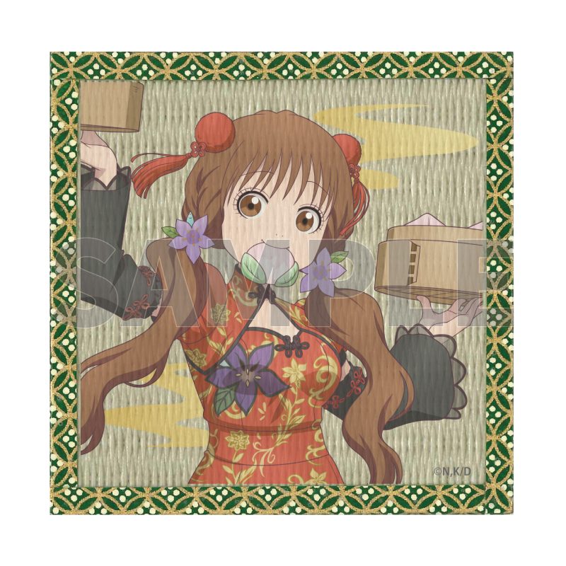 畳風和紙コースター 出禁のモグラ 02 犬飼詩魚 チャイナVer.(描き下ろしイラスト) (Tatami Style Japanese Paper Coaster "Dekin no Mogura: The Earthbound Mole" 02 Inukai Shio China Ver. (Original Illustration))