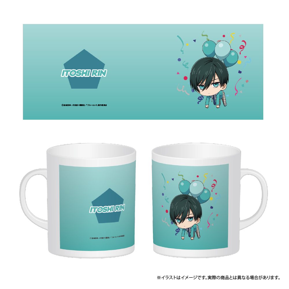 ブルーロック フルカラーマグカップ 糸師凛(ミニキャラ)(風船) ("Blue Lock" Full Color Mug Itoshi Rin (Mini Character) (Balloon))
