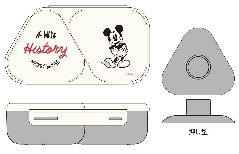 ミッキーマウス おにぎりランチケース LS-15 (Mickey Mouse Rice Ball Lunch Case LS-15)