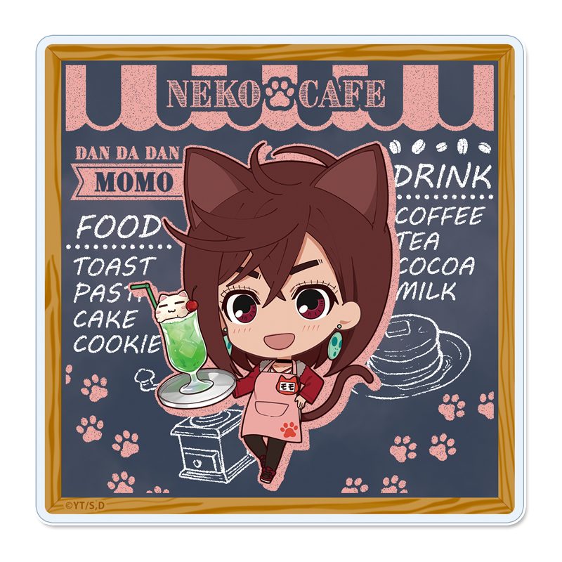 ダンダダン ぷちちょこ アクリルコースター モモ 猫カフェ ("DANDADAN" Puchichoko Acrylic Coaster Momo Cat Cafe)