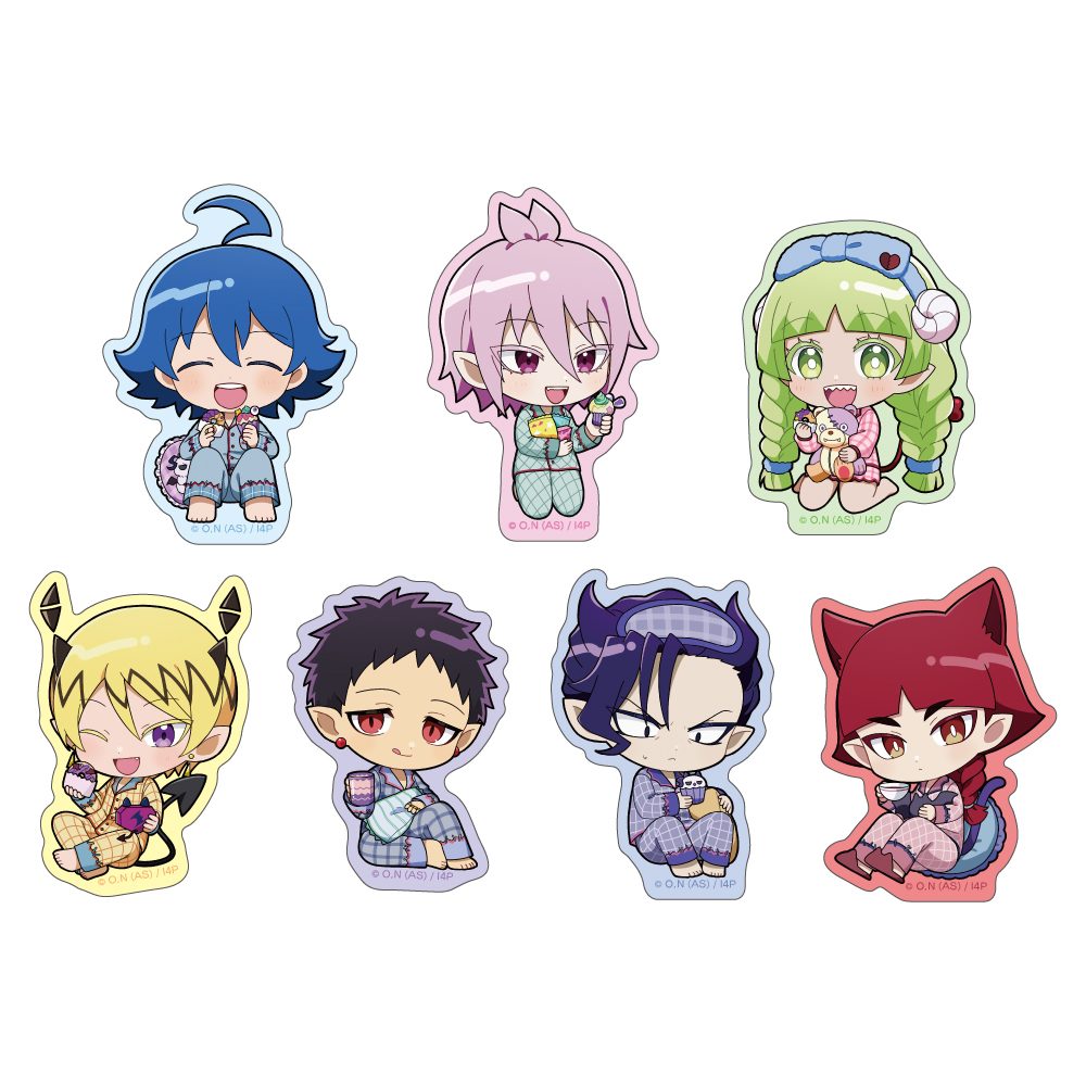 魔入りました!入間くん ミニキャラステッカーセット パジャマパーティー ("Welcome to Demon School! Iruma-kun" Mini Character Sticker Set Pajamas Party)