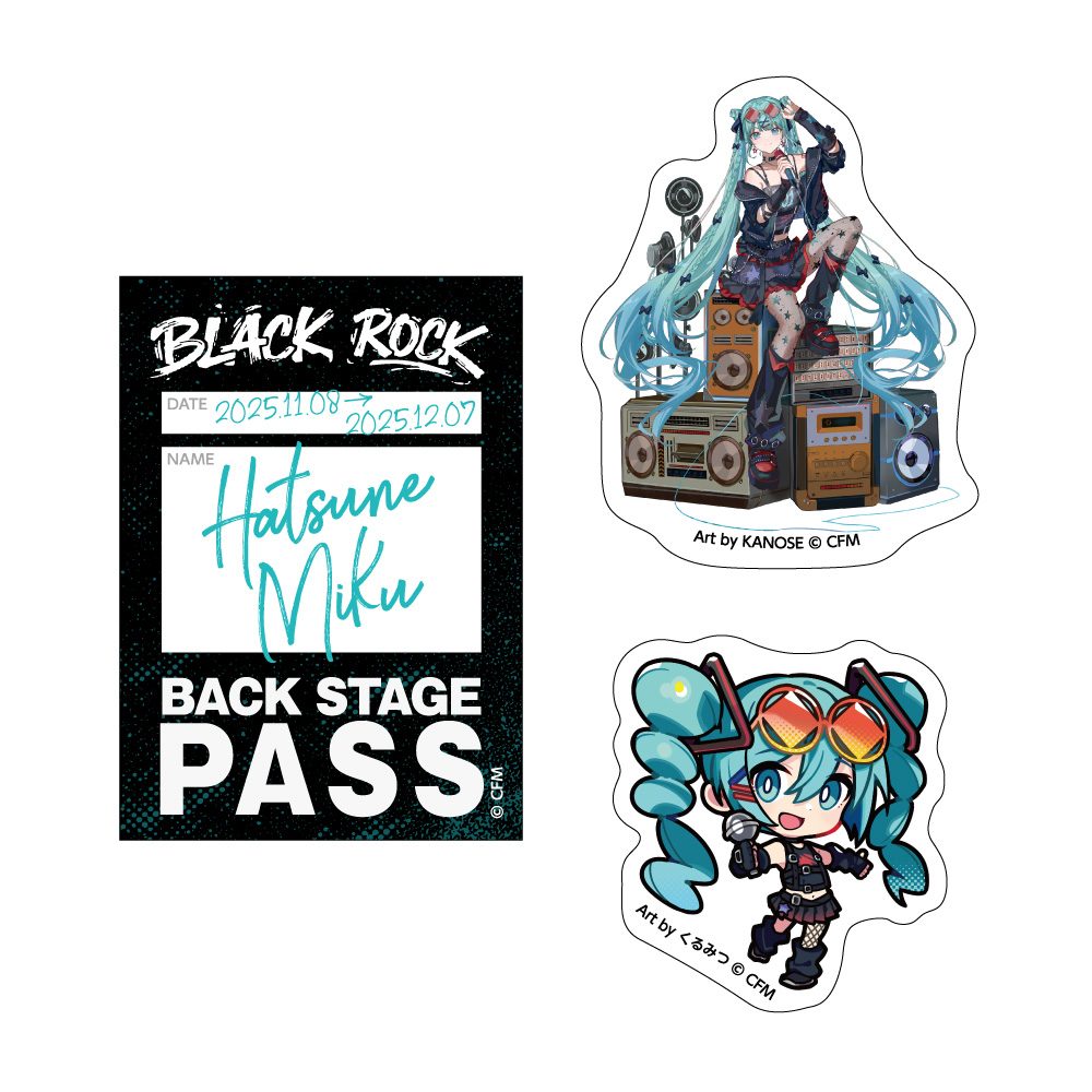 初音ミク ステッカー3枚セット バンドVer. 初音ミク (Hatsune Miku Sticker 3 Set Band Ver. Hatsune Miku)