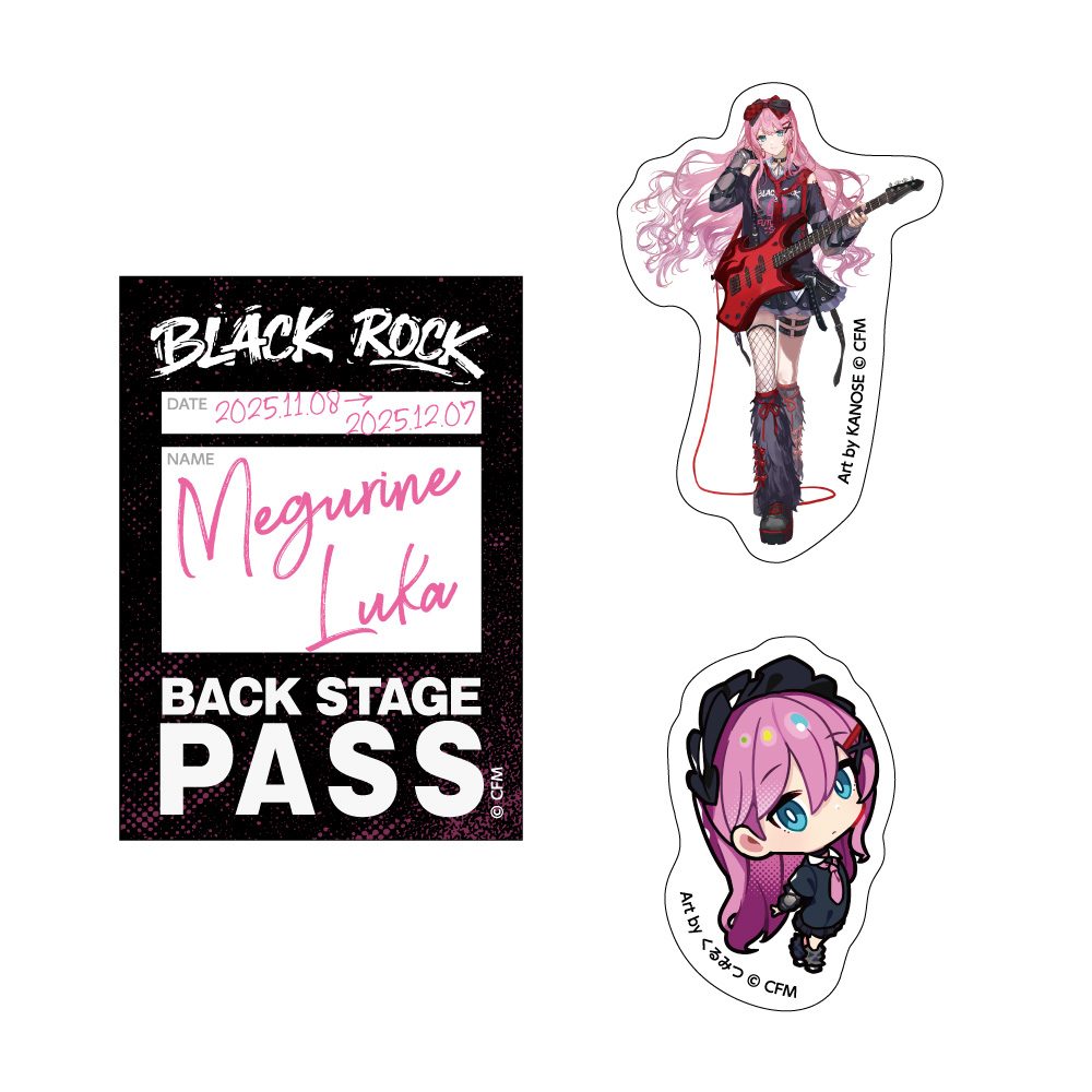初音ミク ステッカー3枚セット バンドVer. 巡音ルカ (Hatsune Miku Sticker 3 Set Band Ver. Megurine Luka)