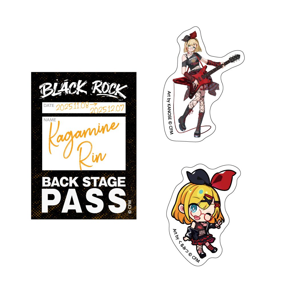 初音ミク ステッカー3枚セット バンドVer. 鏡音リン (Hatsune Miku Sticker 3 Set Band Ver. Kagamine Rin)