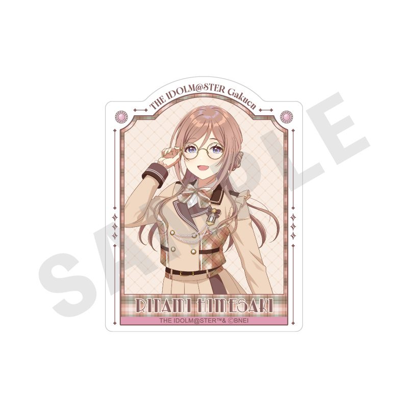 学園アイドルマスター ステッカー めがね×ラテコーデVer. 姫崎莉波 ("Gakuen Idolmaster" Sticker Glasses x Latte Outfit Ver. Himesaki Rinami)