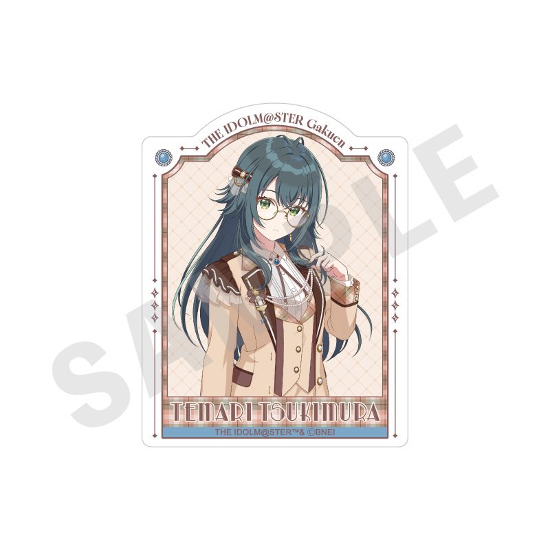 学園アイドルマスター ステッカー めがね×ラテコーデVer. 月村手毬 ("Gakuen Idolmaster" Sticker Glasses x Latte Outfit Ver. Tsukimura Temari)