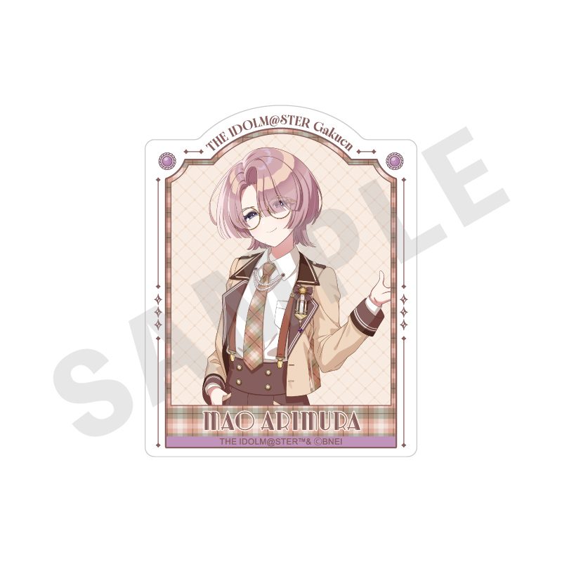 学園アイドルマスター ステッカー めがね×ラテコーデVer. 有村麻央 ("Gakuen Idolmaster" Sticker Glasses x Latte Outfit Ver. Arimura Mao)