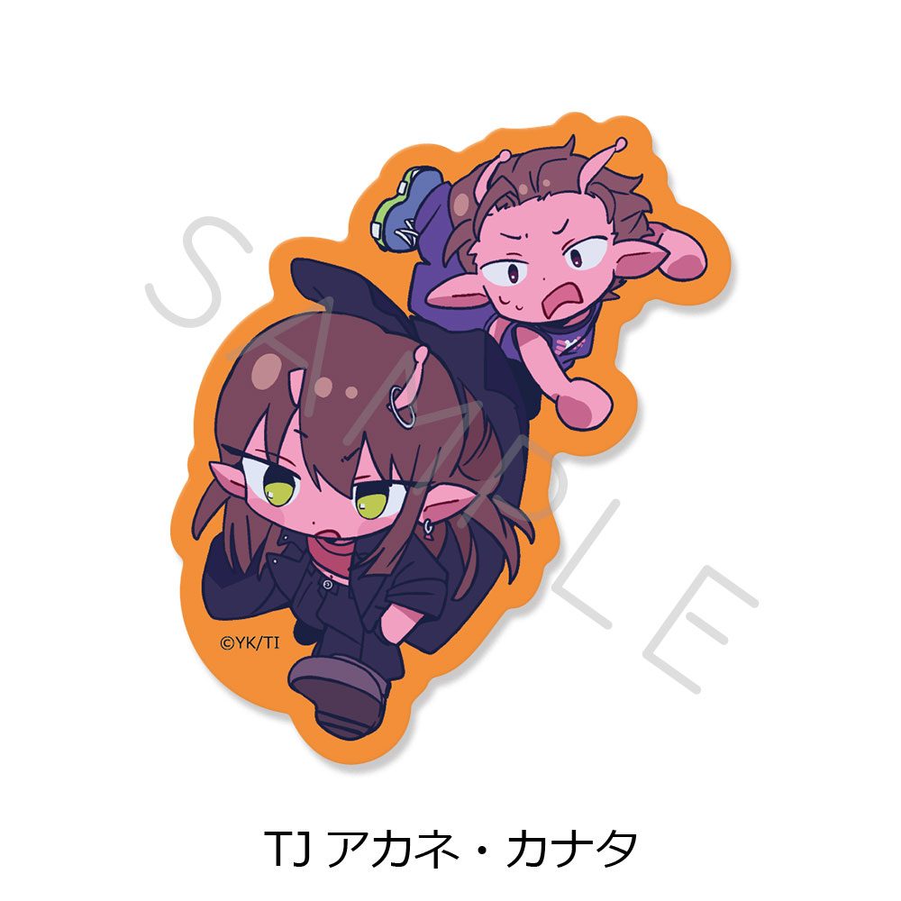 銀河特急 ミルキー☆サブウェイ クリアカードステッカー ちぽっけ TJ アカネ・カナタ ("MILKY SUBWAY THE GALACTIC LIMITED EXPRESS" Clear Card Sticker Chipokke TJ Akane & Kanata)