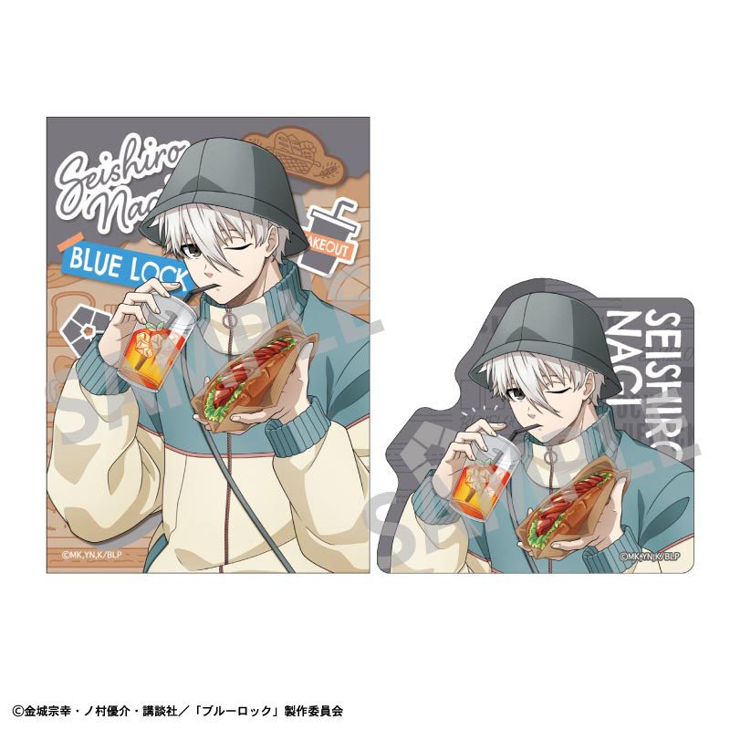ブルーロック ステッカーセット 凪誠士郎 焼きたてパンとテイクアウトドリンク ("Blue Lock" Sticker Set Nagi Seishiro Freshly Baked Bread & Takeout Drinks)