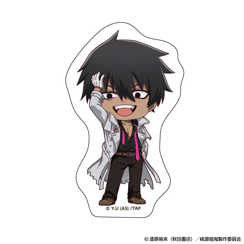 桃源暗鬼 ダイカットステッカー 人狼デフォルメ 桃角桜介 ("Tougen Anki" Die-cut Sticker Werewolf Deformed Momokado Ousuke)