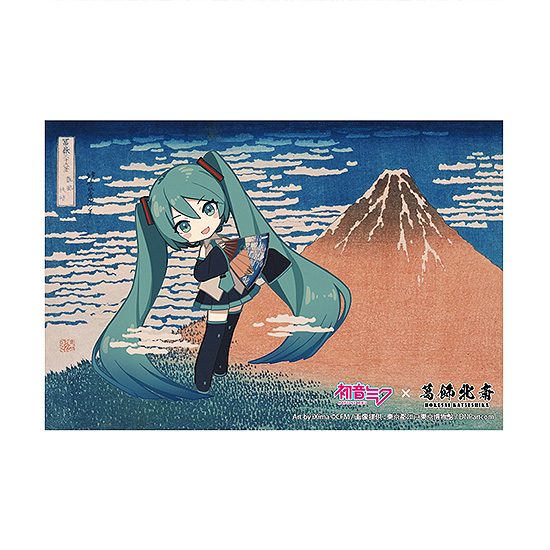 葛飾北斎×初音ミク iXima ポストカード 凱風快晴 ミニキャラ (Hokusai Katsushika x Hatsune Miku by iXima Postcard Fine Wind, Clear Morning (Mini Character Ver.))