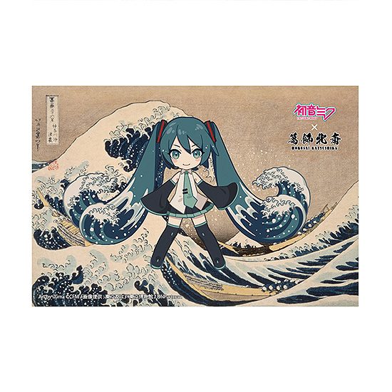 葛飾北斎×初音ミク iXima ポストカード 神奈川沖波裏 ミニキャラ (Hokusai Katsushika x Hatsune Miku by iXima Postcard The Great Wave off Kanagawa (Mini Character Ver.))