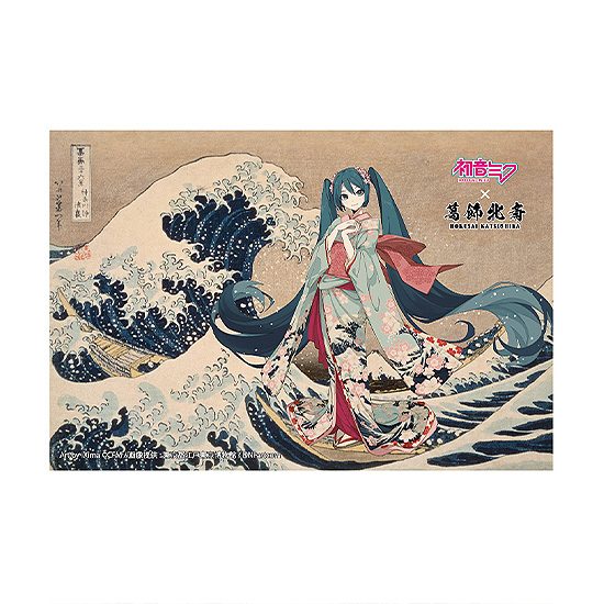 葛飾北斎×初音ミク iXima ポストカード 神奈川沖波裏 着物 (Hokusai Katsushika x Hatsune Miku by iXima Postcard The Great Wave off Kanagawa (Kimono Ver.))