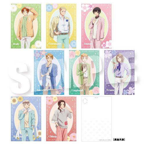 ヘタリア World☆Stars ポストカードセット パステルフラワーコーデVer. ("Hetalia World Stars" Postcard Set Pastel Flower Outfit Ver.)