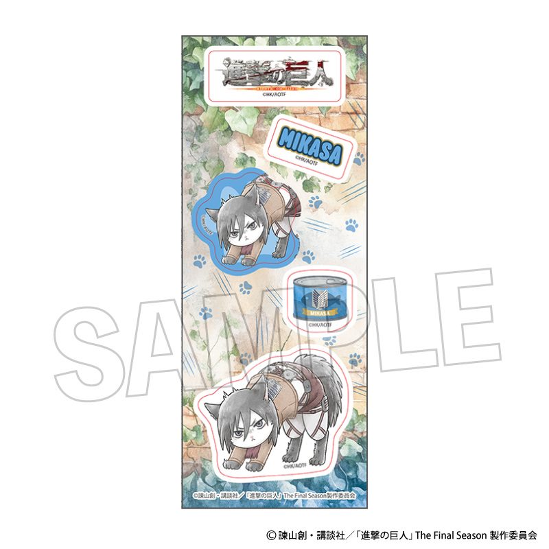 進撃の巨人 調査兵にゃん ステッカー ミカサ ("Attack on Titan" Survey Corps Nyan Sticker Mikasa)
