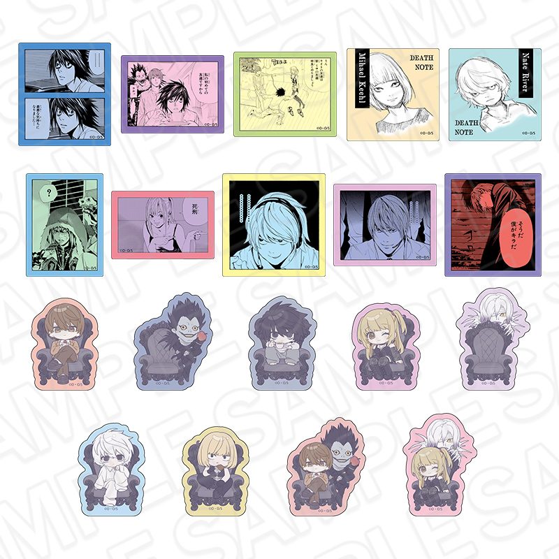 DEATH NOTE フレークシール デフォルメVer. ("Death Note" Flake Sticker Deformed Ver.)