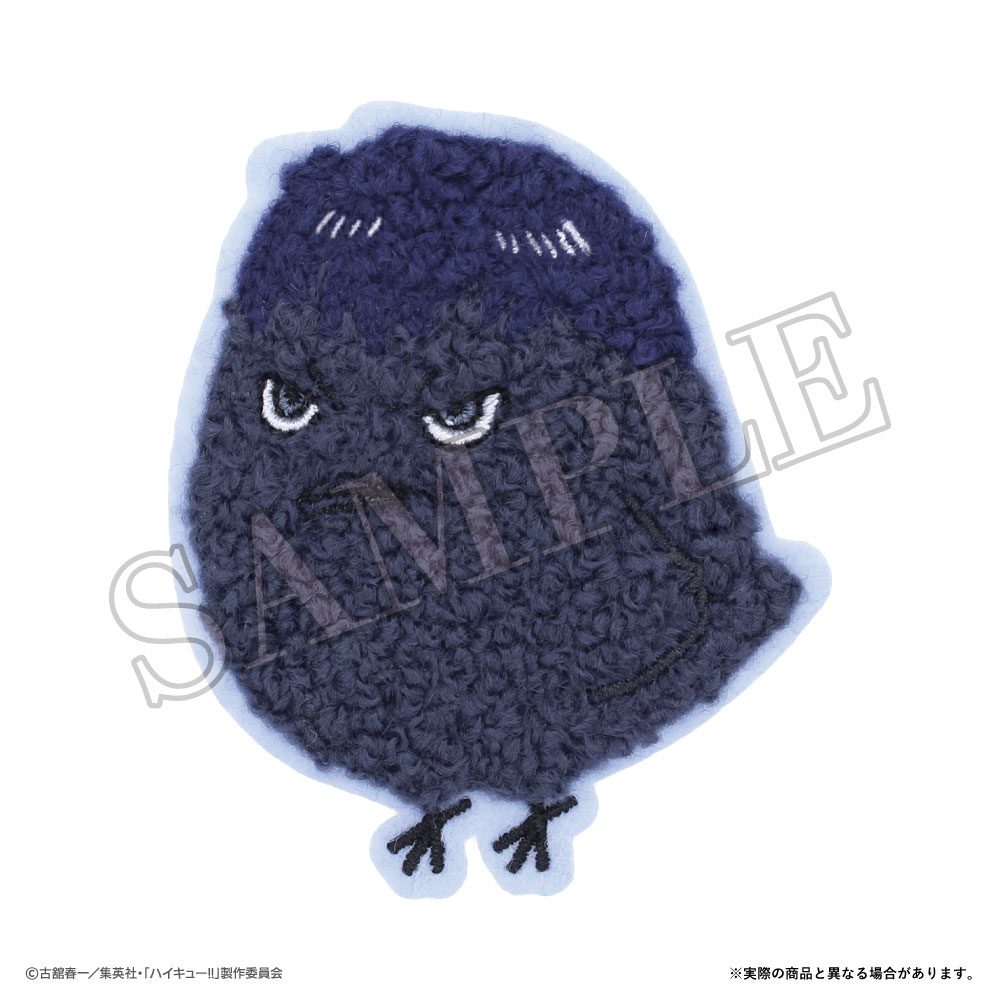 ハイキュー!! モコモコ刺繍ステッカー カゲガラス ("Haikyu!!" Mocomoco Embroidered Sticker Kageyama Crow)