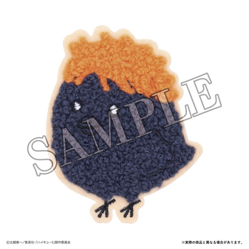 ハイキュー!! モコモコ刺繍ステッカー ヒナガラス ("Haikyu!!" Mocomoco Embroidered Sticker Hinata Crow)