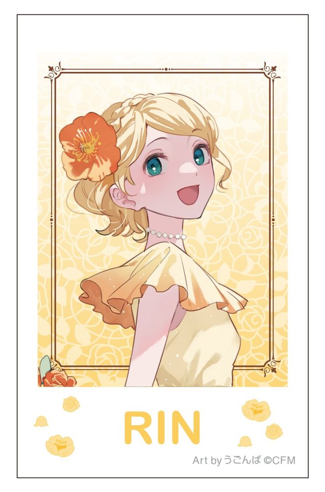 初音ミクシリーズ チェキプリント 鏡音リン パーティドレス Art by うごんば (Hatsune Miku Series Instax Print Kagamine Rin Party Dress Art by Ugonba)