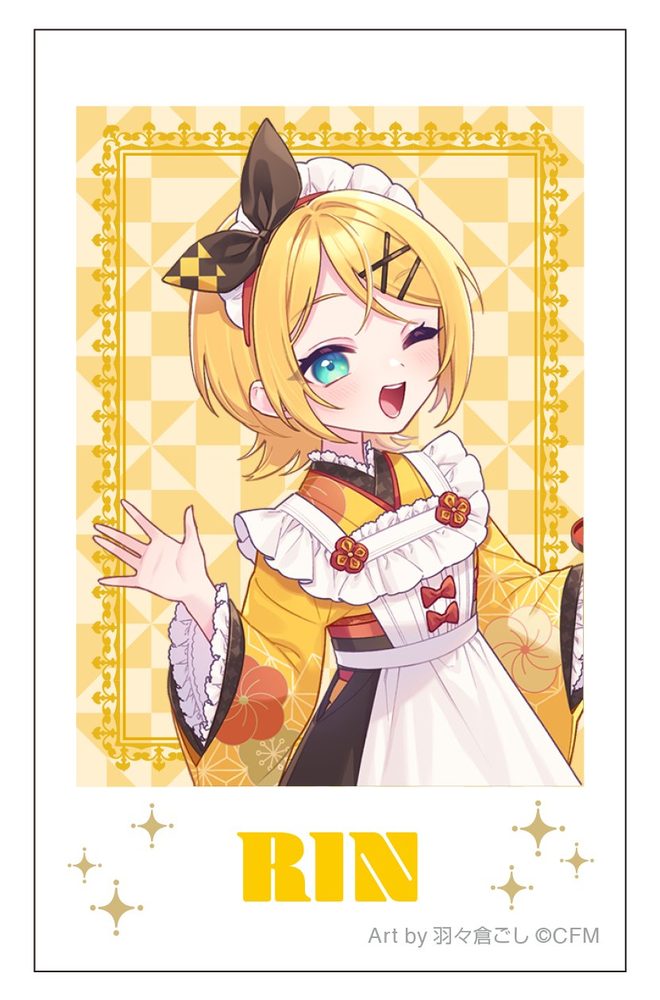 初音ミクシリーズ チェキプリント 鏡音リン 和風喫茶 Art by 羽々倉ごし (Hatsune Miku Series Instax Print Kagamine Rin Japanese Style Cafe Art by Habakura54)