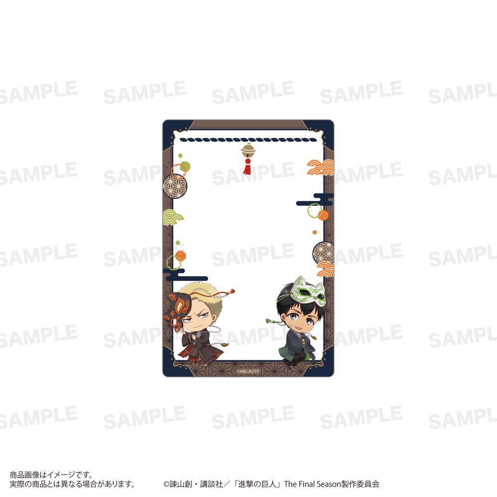 進撃の巨人 アクリルカード きゃらほっぴん! 狐面Ver. ライナー&ベルトルト ("Attack on Titan" Acrylic Card Chara Hopping! Fox Mask Ver. Reiner & Bertolt)
