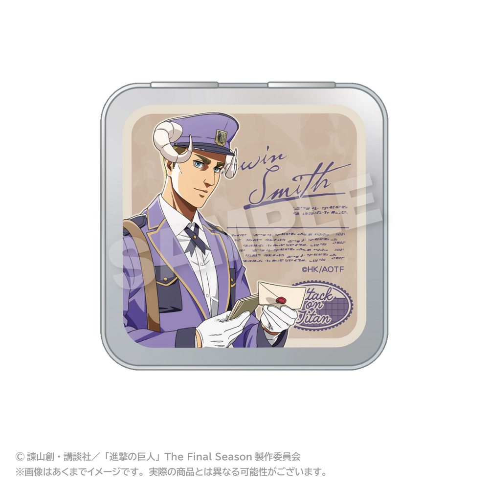 進撃の巨人 コレクション缶ケース おとどけメェるVer.(描き下ろし) エルヴィン・スミス ("Attack on Titan" Collection Can Case Otodoke Mail Ver. (Original Illustration) Erwin Smith)