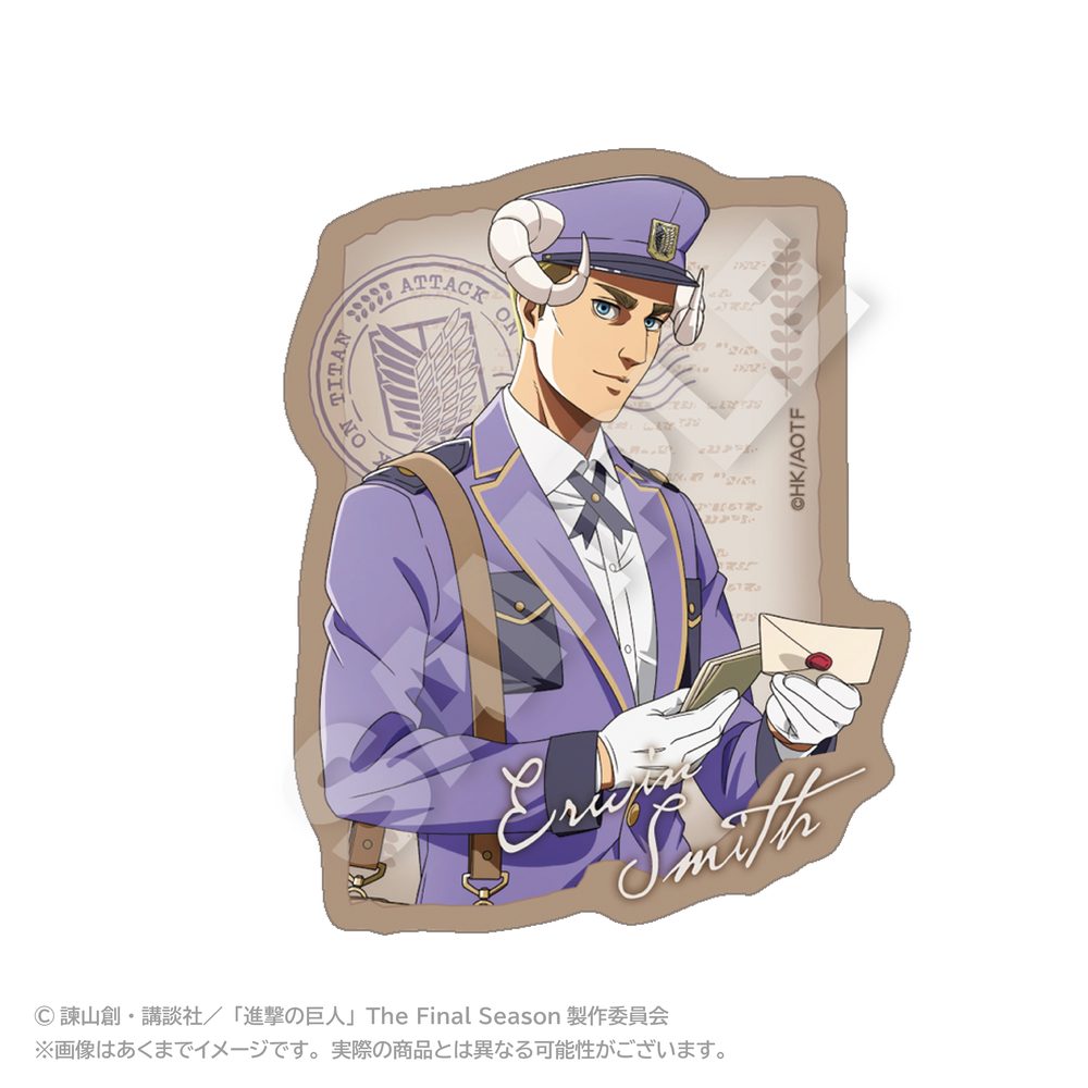 進撃の巨人 ダイカットステッカー おとどけメェるVer.(描き下ろし) エルヴィン・スミス ("Attack on Titan" Die-cut Sticker Otodoke Mail Ver. (Original Illustration) Erwin Smith)